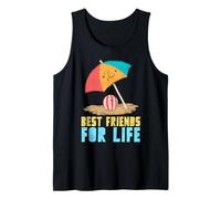 Cute Best Friends for Life Beach Ball & Umbrella Summer Fun Canotta
