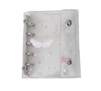 Cute Binder, A5 Ring - Transparent Cover, Loose Leaf Planner, Aesthetic Sta | Aesthetic Notebook for Student Note Taking, Soft PVC Protector | Clear Refillable Agenda with Metal Mechanism for Daily Journ
