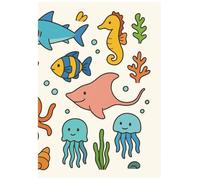 Cute Biology Ocean Aqua Animal Notebook