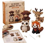 Cute Bird & Animal Beading Craft Set | Creative 4-Pack DIY Animals Beading Set With Instructions, Tiny 3D Beaded Animal DIY Kit, Cute Designs, For Adults Beginners Enthusiasts Friends Home School