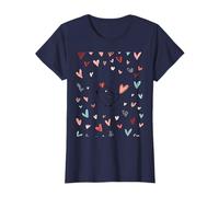 Cute Bird Heart Doodle Pastel Valentine Love Funny Maglietta