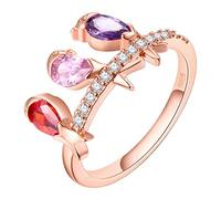 Cute Bird Shape Crystal Rhinestone Animal Serial Ring Women's Gift, 6 Nice processing