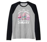Cute Birthday Gnomes for Garden Mom Who Are Born in January Maglia con Maniche Raglan