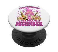 Cute Birthday Princess For Women Born In December Pink Gnome PopSockets PopGrip Adesivo