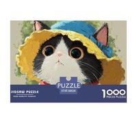 Cute Black And White Kitten 1000 Pezzi Cartone Robusto Puzzle Grey Tabby Cat Sfida Unica Gioco Creativo Puzzle Per Adulti E Bambini 38x26cm/1000pcs