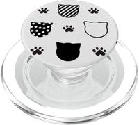 Cute black and white polka dot cat PopSockets PopGrip per MagSafe