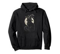 Cute Black Cat - Cappello da Strega con Luna, Stile retrò, per Halloween Felpa con Cappuccio