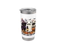Cute Black Cat Halloween Witch Ghost Mummy Cat Lovers Bicchiere termico in acciaio inox doppia parete