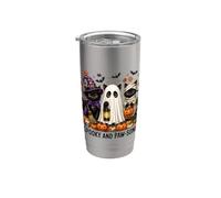Cute Black Cat Halloween Witch Ghost Mummy Cat Lovers Bicchiere termico in acciaio inox doppia parete