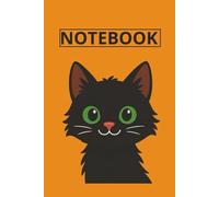 Cute Black Cat Lined Notebook Journal 100 pages 6x9 ": Composition NoteBook: Perfect for Students, University, College, Teachers, Office, Kids or School