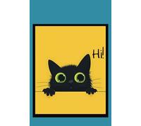 Cute Black Cat Notebook (Blue): 5.5x8.5 College Ruled 100 Pages Journal. Funny Friendly Cat for Gifts and Personal Use
