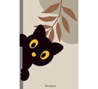 Cute Black Cat Notebook - Funny Peekaboo Cat Paws Journal, 6×9 Lined, 120 Pages - Minimal & Kawaii Aesthetic Gift