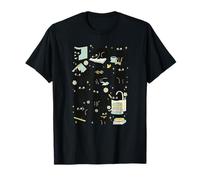 Cute Black Cat Reading Aesthetic Book Lover Graphic Maglietta