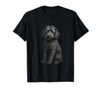 Cute Black Goldendoodle Dog Colorful Dog Lover Pop Art Maglietta