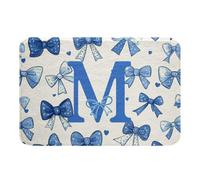 Cute Blue Bow Initial M Ribbon Bow Knot Princess Bowknot Kawaii Tappeto D'Ingresso Interno Elegante Tappeto Entrata Interno Zerbino Ingresso Per Scale Ingresso Ufficio 40x60Cm