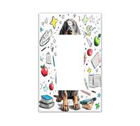 Cute Blueticks Coonhound Dog Decorative Light Switch Cover Placca da Parete 1 Gang Single Rocker, Back to School Kid Frontalino Elettrico per Cucina Bagno, Copertura Interruttore Decorazione per