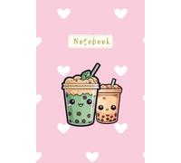 Cute Boba Lined Notebook | Kawaii Bubble Tea Journal | Pink Aesthetic Stationery | Boba Lover Gift | 6" x 9": Adorable Tapioca drink | Pastel Diary for Journaling & Notes