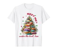 Cute Book Lover Christmas Reading Holiday Librarian Xmas Maglietta