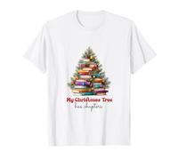Cute Book Lover Christmas Reading Holiday Librarian Xmas Maglietta