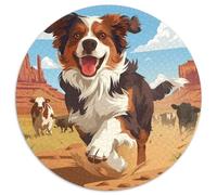 Cute Border Collie 1000 Pezzi Jigsaw Puzzle Giochi Educativi Relief Dello Stress Puzzle Rotondi Gioco Di Sfida Unica Per Regali Di Viaggio, Presente 1000pcs (67.5x67.5cm)