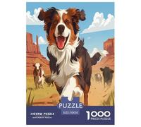 Cute Border Collie Jigsaw Puzzle Impossible 1000 Pezzi Decorazione Per La Casa. Rilassamento E Intelligence Per Adulti E Ragazzi Da 14 Anni 70x50cm/1000pcs