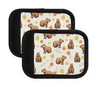 Cute Brown Capybaras posa bagagli maniglia avvolge borsa Grip Cover Protector Handle Covers per valigia, Carry On, Carino Brown Capibara Poses, Set of 2