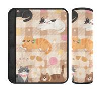 Cute Brown Cartoon Kittens 2 Pack auto Cintura di Sicurezza Copertura Stop cintura di sicurezza taglio nel collo per il camion funda para cinturón de carro