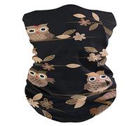 Cute Brown Cartoon Owls Branch Night 26X30Cm Sportiva Scaldacollo Elastico Bandana per Sports Outdoor Pesca