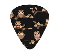 Cute Brown Cartoon Owls Guitar Paddle 12 Pack Guitar Pickup adatto per suonare chitarre acustiche, chitarre elettriche, ecc.