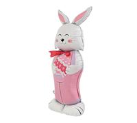 Cute Bunny Balloon - Easter Standing Figure, Aluminum Foil with Funny Design, Spring Holiday Decor, Party Balloon, Easter Decoration for Outdoor Garden Yard Porch Patio Lawn Front Door Home School