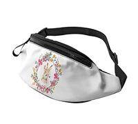 Cute Bunny Butterfly Wreath Easter borsello da cintura Sport Casual borsello da cintura per donna Uomo alla moda