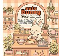 Cute Bunny Cozy Daylife: Coloring Book With 50 Cute Bunny Illustrations Featuring Cozy Daily Life And Beach Scenes For Kids And Adults Including Easy To Color Designs For Relaxing Stress Relief.