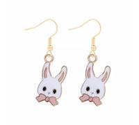 Cute Bunny Dangling Orecchini Happy Easter Egg Carota Orecchino Orecchini di Pasqua Cute Orecchini Completo Collana Orecchini Bracciale (Pink, One Size)