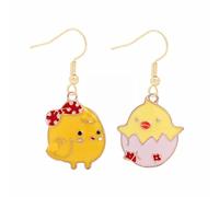Cute Bunny Dangling Orecchini Happy Easter Egg Carota Orecchino Orecchini di Pasqua Cute Orecchini Completo Collana Orecchini Bracciale (J, One Size)