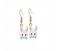 Cute Bunny Dangling Orecchini Happy Easter Egg Carota Orecchino Orecchini di Pasqua Cute Orecchini Completo Collana Orecchini Bracciale (Blue, One Size)