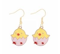 Cute Bunny Dangling Orecchini Happy Easter Egg Carota Orecchino Orecchini di Pasqua Cute Orecchini Completo Collana Orecchini Bracciale (AC, One Size)