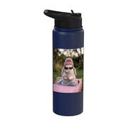 Cute Bunny Driving Pink Convertible Y2K Aesthetic Rabbit Stainless Steel Insulated Water Bottle