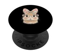 Cute Bunny Face Glasses Floral Bowknot Rabbit Printed Easter PopSockets PopGrip Adesivo