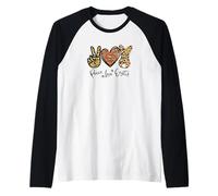Cute Bunny for Women with Sunflower Mom Peace Love Easter Maglia con Maniche Raglan