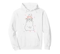 Cute Bunny Glasses Flower Tiara Headband Happy Easter Day Felpa con Cappuccio