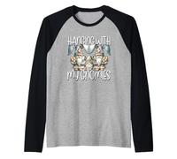 Cute Bunny GNOME Easter Fun Graphic Hanging with My Gnomies Maglia con Maniche Raglan