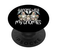 Cute Bunny Gnome Easter Fun Graphic Hanging With My Gnomies PopSockets PopGrip Adesivo