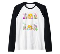 Cute Bunny GNOME Pun for Chicken Mom Funny Easter Chicken Maglia con Maniche Raglan
