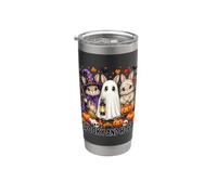 Cute Bunny Halloween Witch Ghost Mummy Pumpkin Rabbit Lovers Bicchiere termico in acciaio inox doppia parete