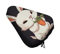 Cute Bunny Holding Carrot Bike Seat Cover per uomo e donna, impermeabile e antipolvere, cuscino per sella con coulisse, copertura regolabile per sella della bicicletta o protezione da pioggia e sole