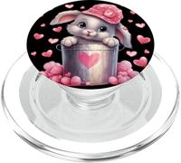 Cute Bunny In Valentines Basket Hearts For Rabbit Mom PopSockets PopGrip per MagSafe