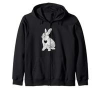 Cute Bunny Love Shirt I Rabbit Silhouette Felpa con Cappuccio