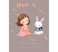 Cute Bunny Primary Composition Notebook for Girls: Half Page Picture Box & Dotted Line Handwriting Practice Paper for Kindergarten to 2nd Grade