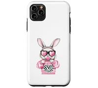 Cute Bunny Rabbit with Bubblegum Heart Sunglasses Custodia per iPhone 11 Pro Max