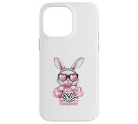 Cute Bunny Rabbit with Bubblegum Heart Sunglasses Custodia per iPhone 14 Pro Max